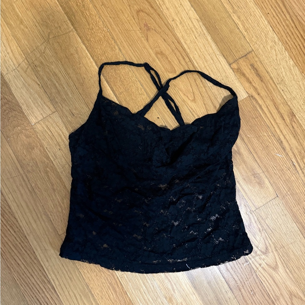 Superdown Cowl Neck Black Lace Camisole